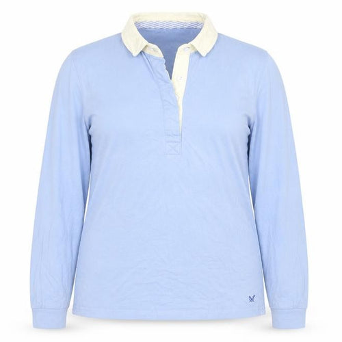 Crew Clothing Company Womens Blue Long Sleeve Polo Shirt Size 14