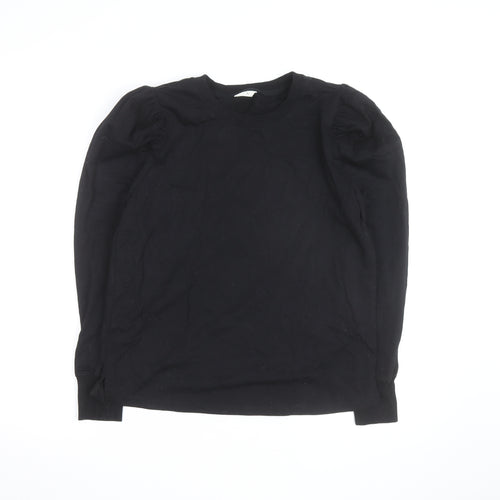 Hush Black Long Sleeve Cotton Jersey Top M Unisex Casual