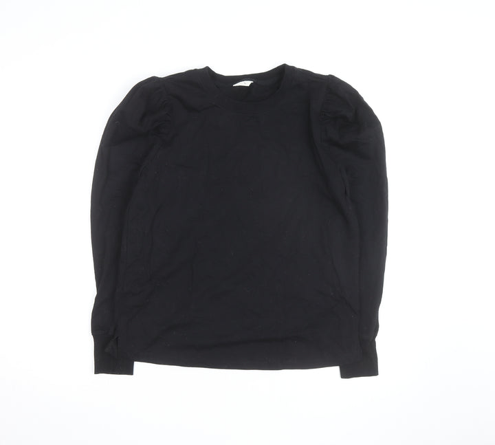 Hush Black Long Sleeve Cotton Jersey Top M Unisex Casual