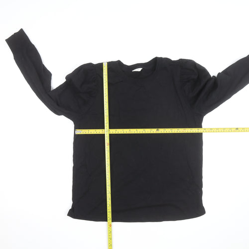 Hush Black Long Sleeve Cotton Jersey Top M Unisex Casual