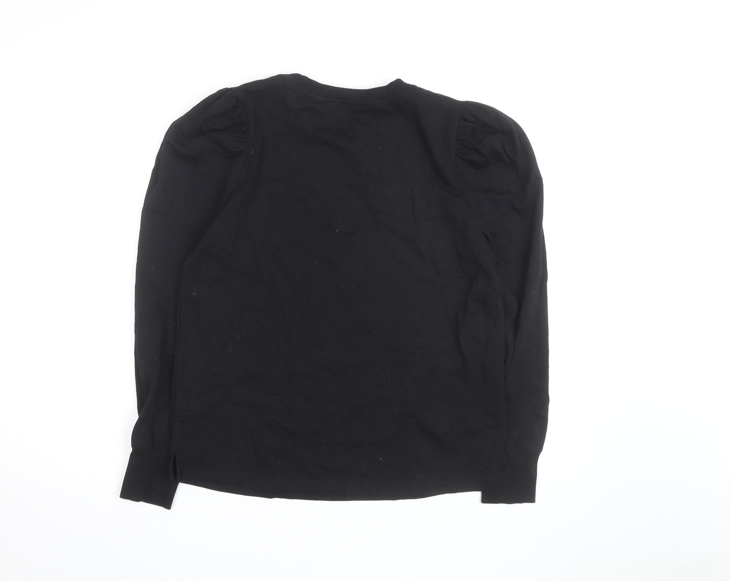 Hush Black Long Sleeve Cotton Jersey Top M Unisex Casual