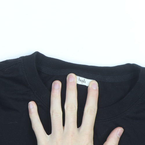Hush Black Long Sleeve Cotton Jersey Top M Unisex Casual