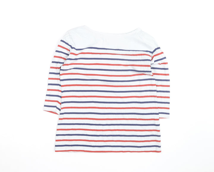Seasalt Women’s Multicoloured Stripe Sailor Top Size 8 3/4 Sleeve Cotton