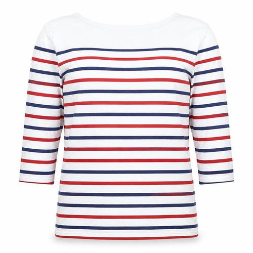Seasalt Women’s Multicoloured Stripe Sailor Top Size 8 3/4 Sleeve Cotton