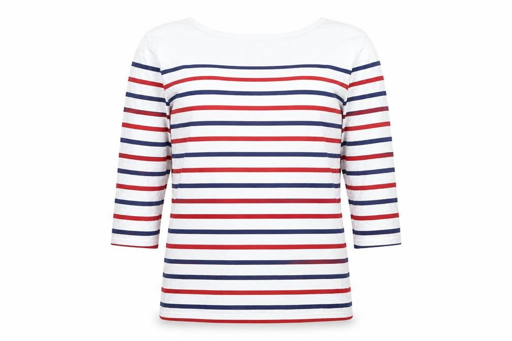 Seasalt Women’s Multicoloured Stripe Sailor Top Size 8 3/4 Sleeve Cotton