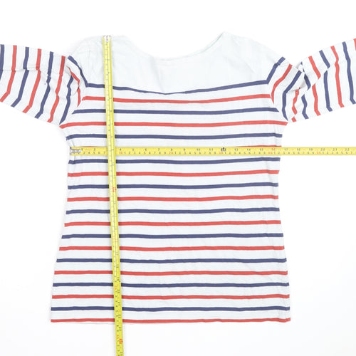 Seasalt Women’s Multicoloured Stripe Sailor Top Size 8 3/4 Sleeve Cotton