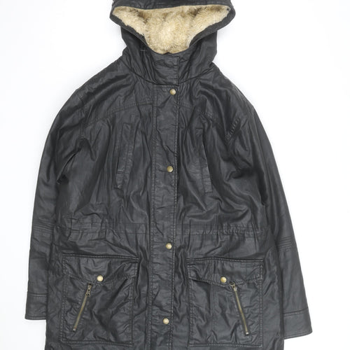 Marks and Spencer Women’s Black Hooded Parka Coat Size 14