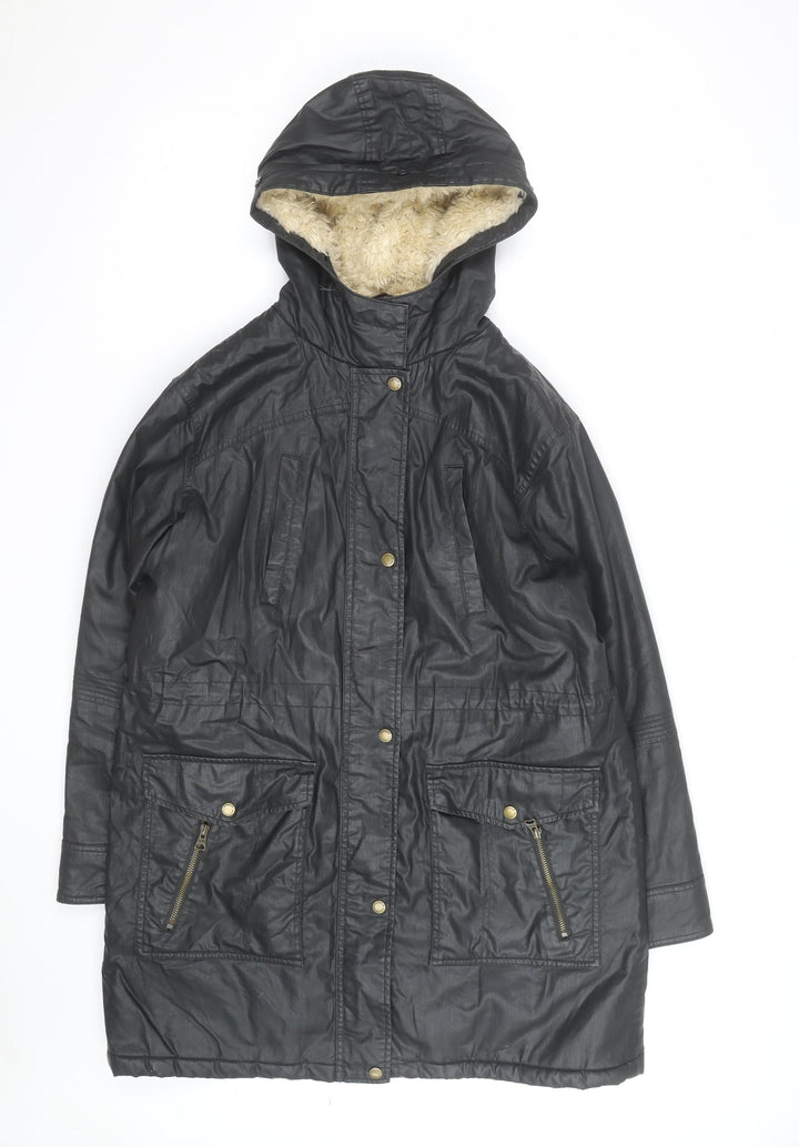 Marks and Spencer Women’s Black Hooded Parka Coat Size 14