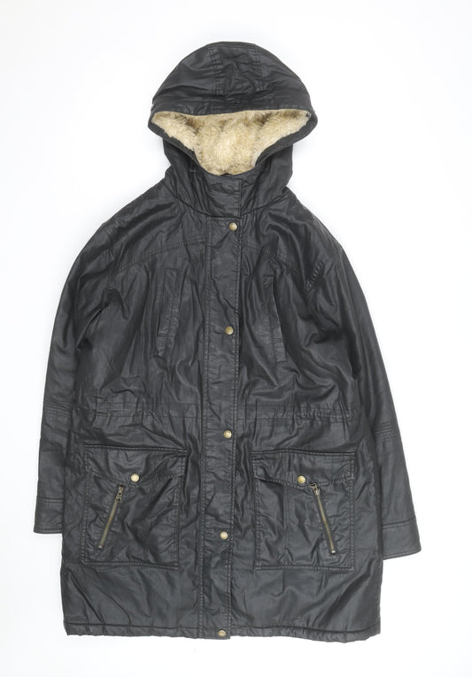 Marks and Spencer Women’s Black Hooded Parka Coat Size 14