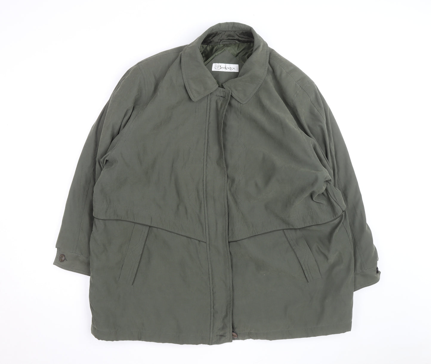 Broketex Women's Green Long Waterproof Rain Coat L