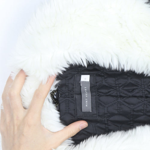 Mint Velvet Women's Black Faux Fur Trimmed Parka Coat Size 10