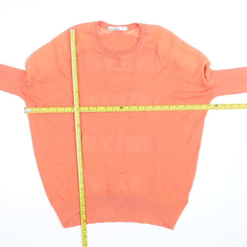 Karen Millen Womens Orange Relaxed Fit Cotton Silk Jumper Size 10