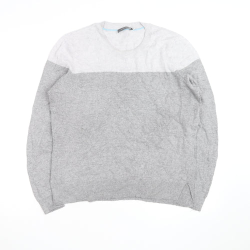 Mint Velvet Women Grey Wool Blend Crew Neck Pullover Jumper Size 12
