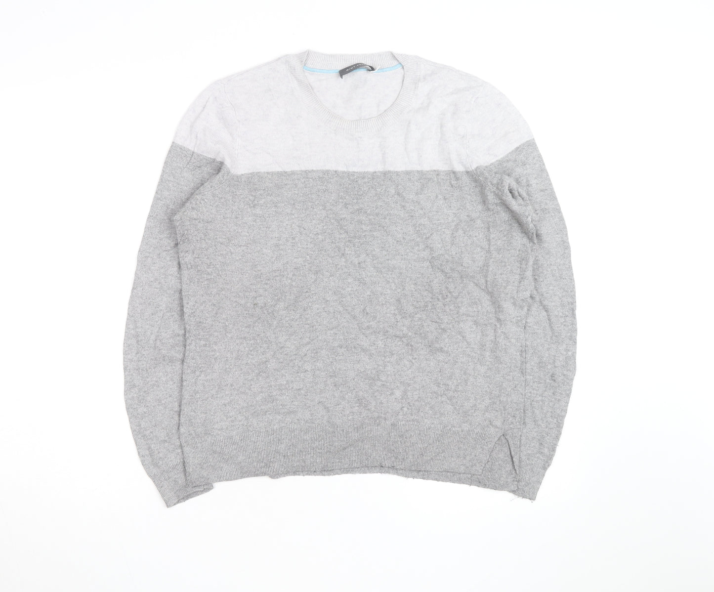 Mint Velvet Women Grey Wool Blend Crew Neck Pullover Jumper Size 12
