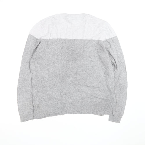Mint Velvet Women Grey Wool Blend Crew Neck Pullover Jumper Size 12