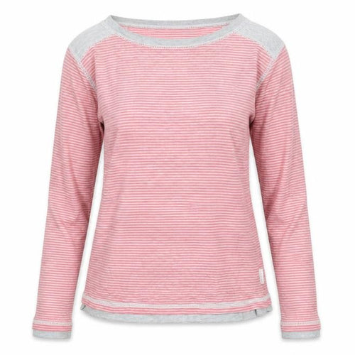 Trespass Womens Pink Striped Cotton Crew Neck Jumper Size S