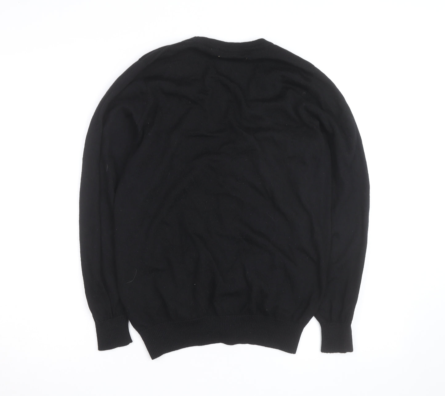 Marks and Spencer Men’s Black Wool Silk Cardigan L V-Neck Classic
