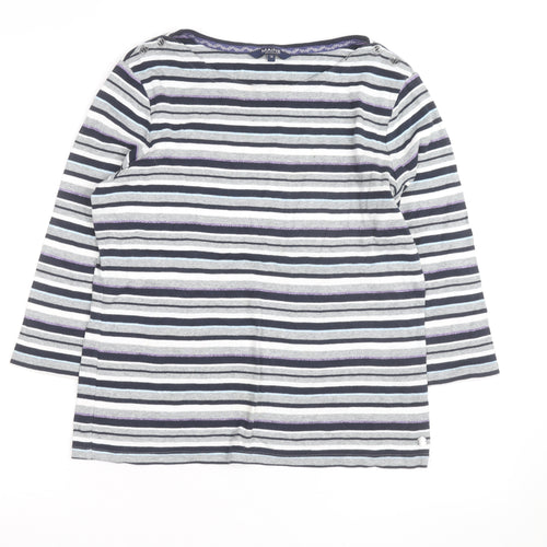 Maine New England Womens Multicoloured Stripe Cotton Long Sleeve Top Size 16