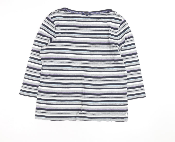 Maine New England Womens Multicoloured Stripe Cotton Long Sleeve Top Size 16