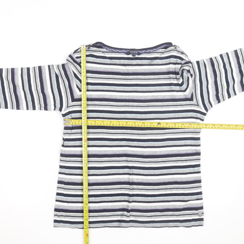 Maine New England Womens Multicoloured Stripe Cotton Long Sleeve Top Size 16