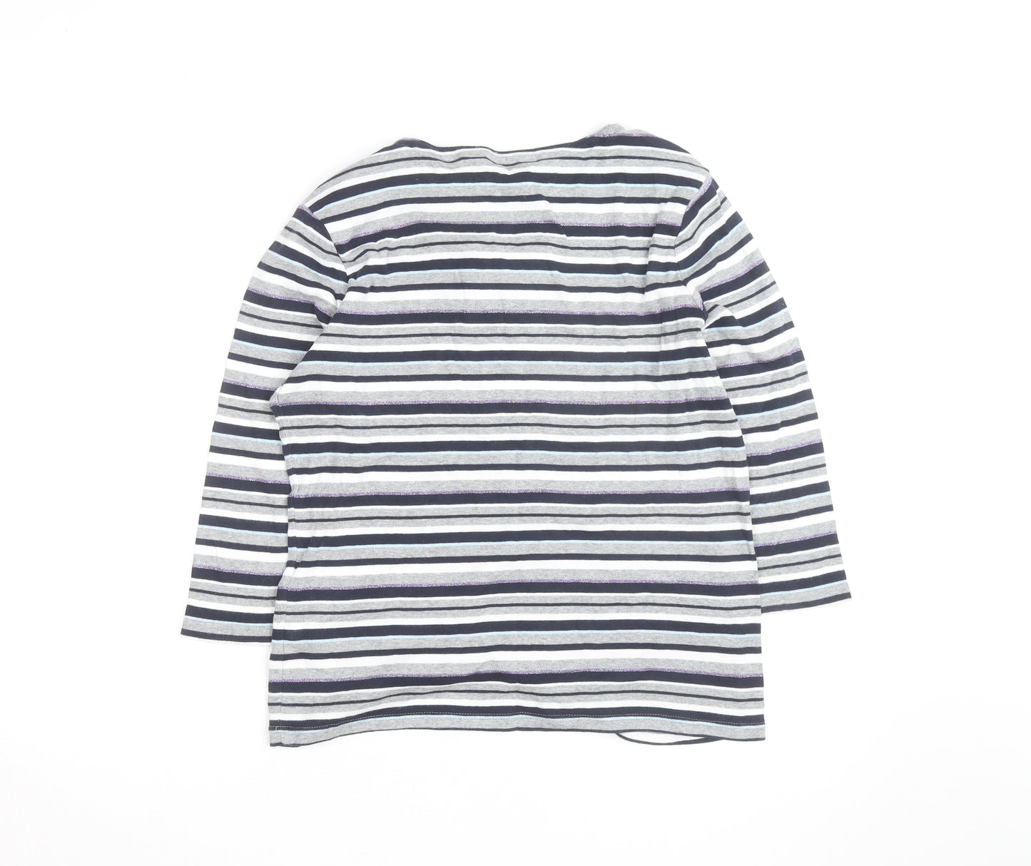 Maine New England Womens Multicoloured Stripe Cotton Long Sleeve Top Size 16