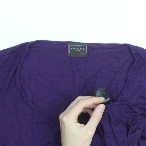 Ann Harvey Women’s Purple Cotton Tunic T-Shirt Size 18