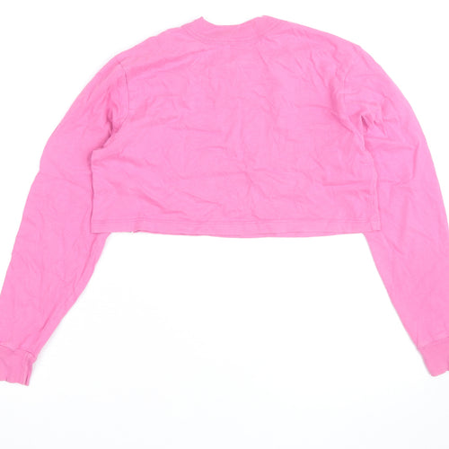 WXYK Women's Pink Cropped Long Sleeve T-Shirt Size S