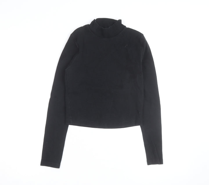 Jack Wills Womens Black Size 10 Roll Neck Long Sleeve Jumper
