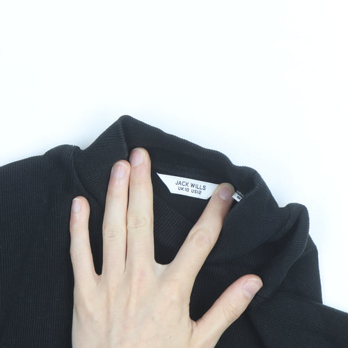 Jack Wills Womens Black Size 10 Roll Neck Long Sleeve Jumper