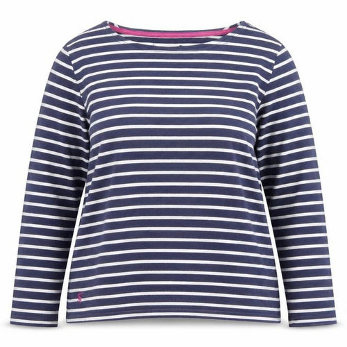 Joules Women’s Blue Striped Long Sleeve Cotton Nautical T-Shirt UK 14