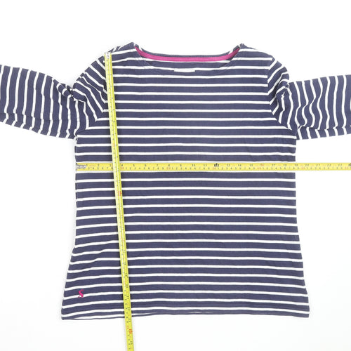 Joules Women’s Blue Striped Long Sleeve Cotton Nautical T-Shirt UK 14