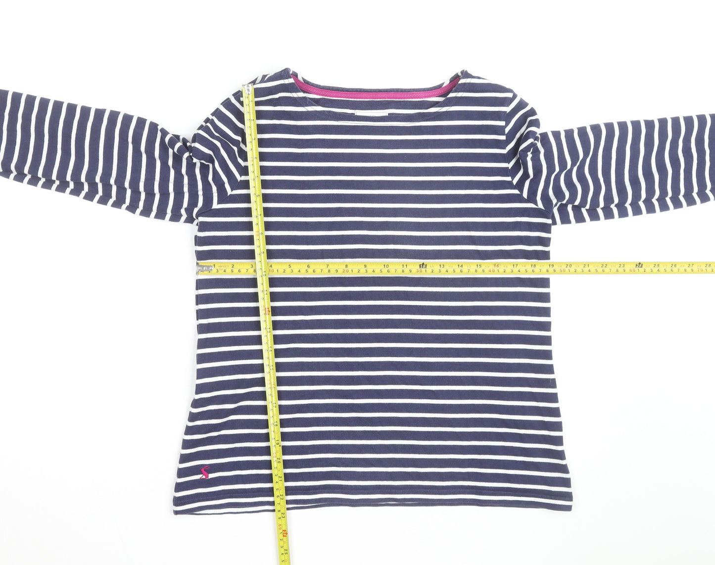 Joules Women’s Blue Striped Long Sleeve Cotton Nautical T-Shirt UK 14