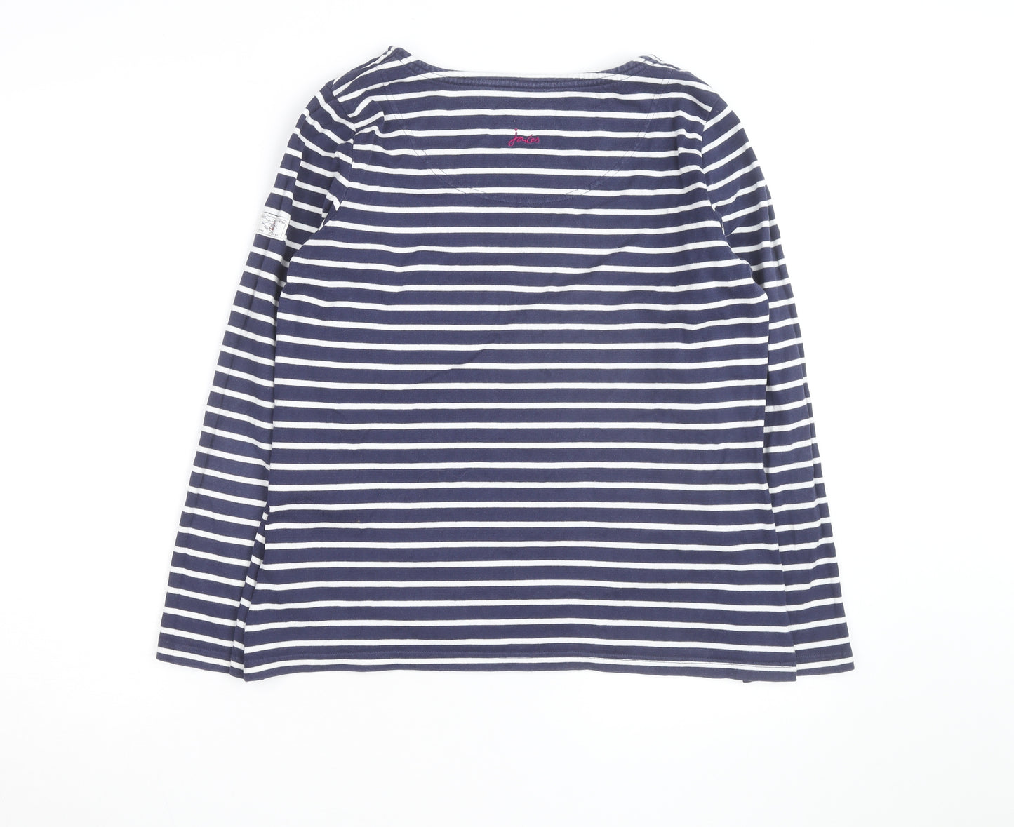 Joules Women’s Blue Striped Long Sleeve Cotton Nautical T-Shirt UK 14
