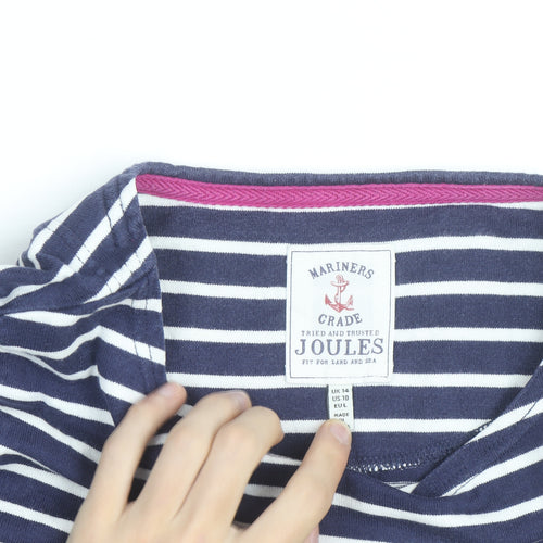 Joules Women’s Blue Striped Long Sleeve Cotton Nautical T-Shirt UK 14