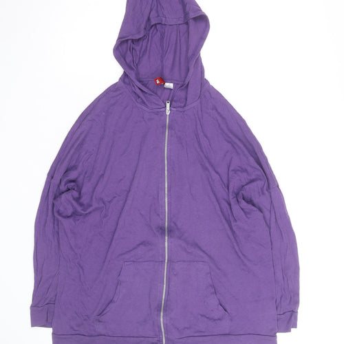 H&M Divided Women's Purple Cotton Full Zip Hoodie Size 16