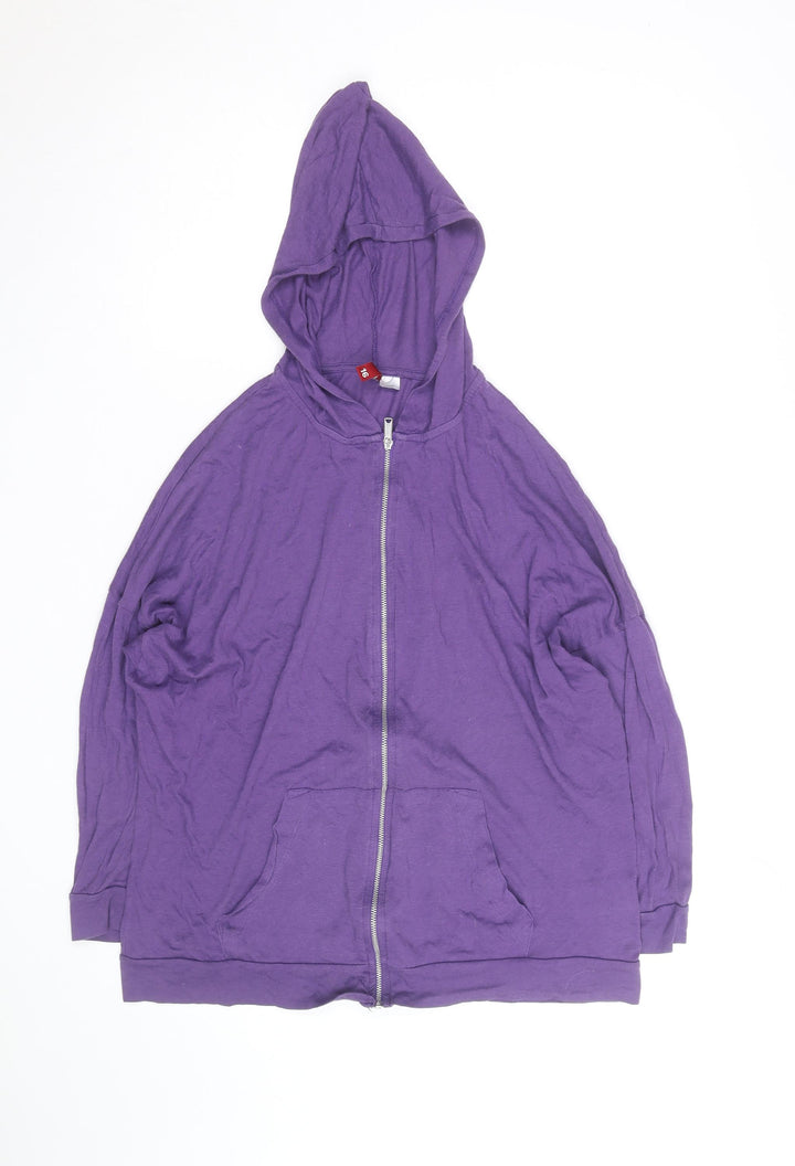 H&M Divided Women's Purple Cotton Full Zip Hoodie Size 16
