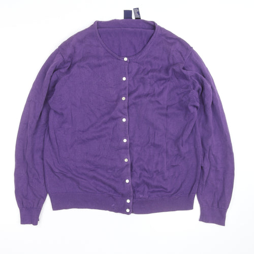 GAP Men's Purple Cotton Cardigan M Classic Crew Neck