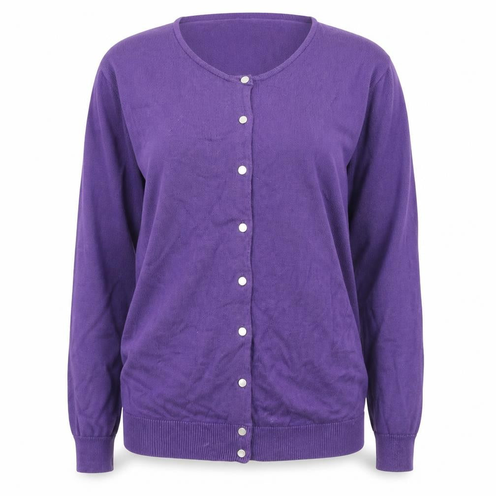 GAP Men's Purple Cotton Cardigan M Classic Crew Neck