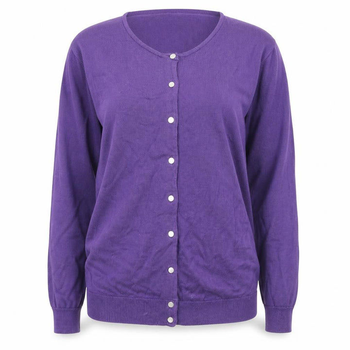 Gap Men's Purple Cotton Cardigan M Classic Crew Neck