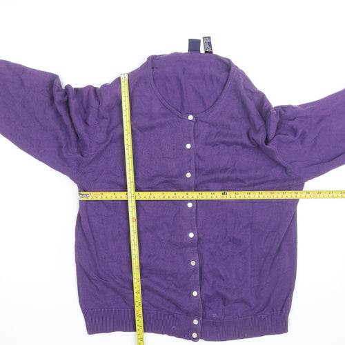 GAP Men's Purple Cotton Cardigan M Classic Crew Neck