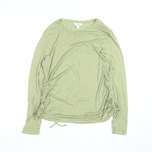 Marks and Spencer Womens Green Long Sleeve Jersey T-Shirt Size 16