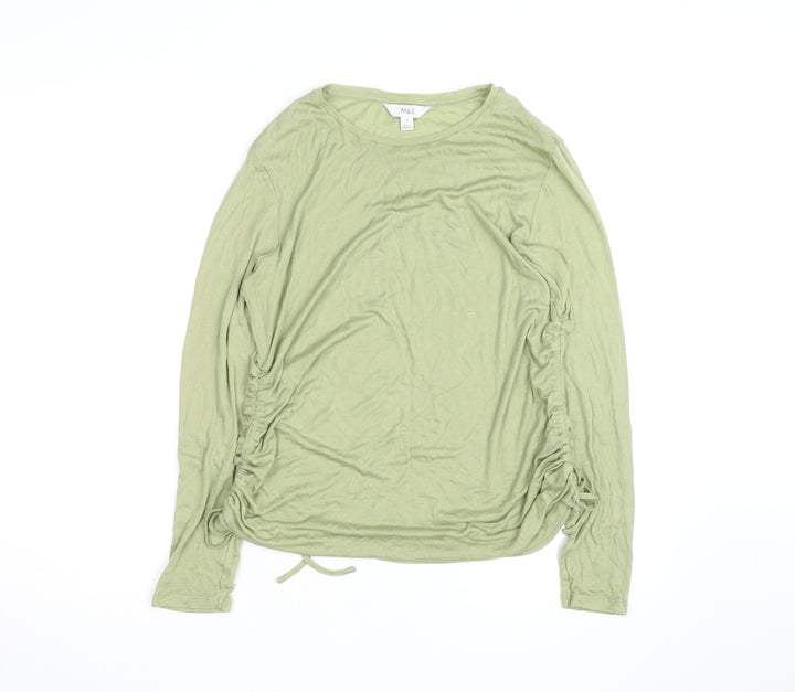 Marks and Spencer Womens Green Long Sleeve Jersey T-Shirt Size 16