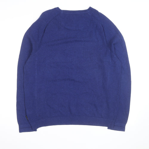 Ted Baker Men's Blue Cotton Wool Crew Neck Pullover Jumper XL