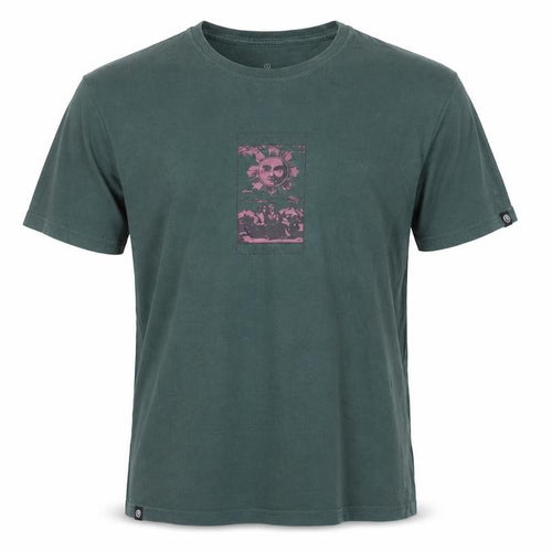 VERTIGEM Men's Green Graphic Print Cotton T-Shirt Size M