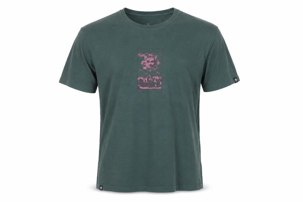 VERTIGEM Men's Green Graphic Print Cotton T-Shirt Size M