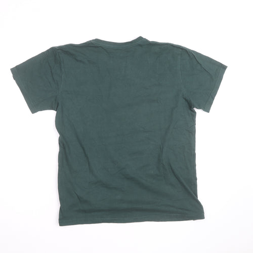 VERTIGEM Men's Green Graphic Print Cotton T-Shirt Size M