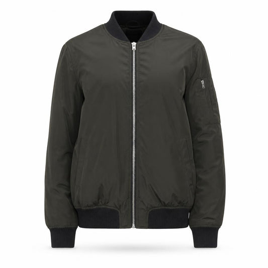 New Look Women's Green Bomber Jacket Size 8 Zip Casual Lightweight