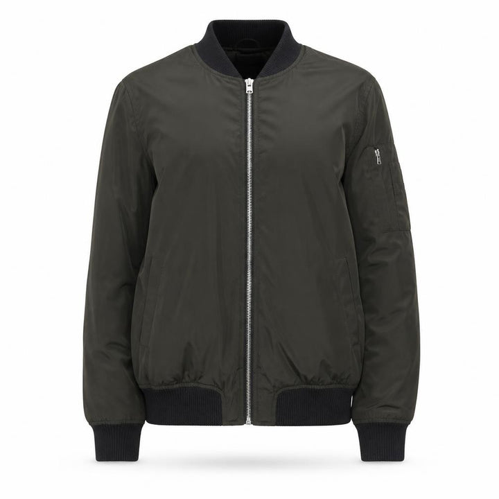 New Look Women's Green Bomber Jacket Size 8 Zip Casual Lightweight