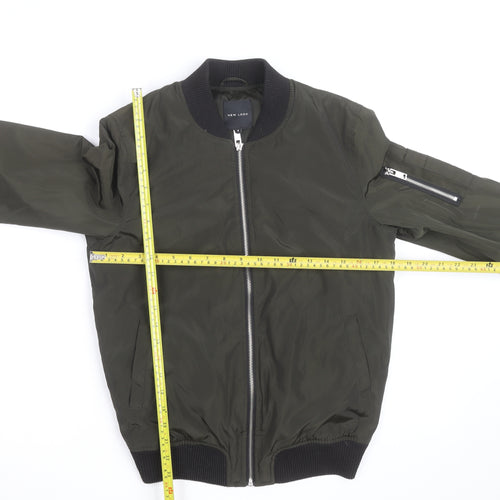 New Look Women's Green Bomber Jacket Size 8 Zip Casual Lightweight