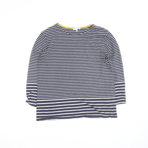 Warehouse Women’s Blue Striped Cotton Long Sleeve Pullover Jumper Size 8